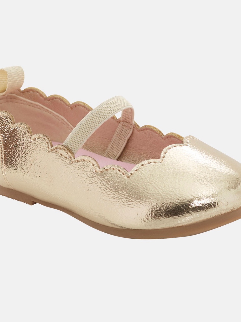 Baby Girl Carter's Metallic Gold Mary Jane Flats with Pink Insole